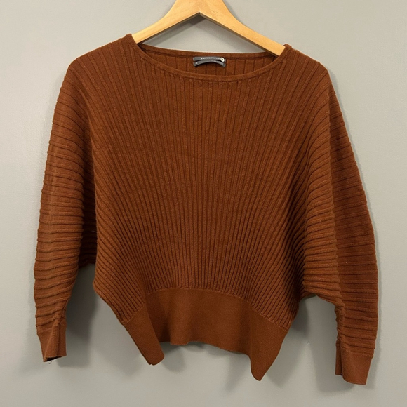 Anthropologie Rust Ribbed Karla Boat Neck Sweater XS - Picture 2 of 8